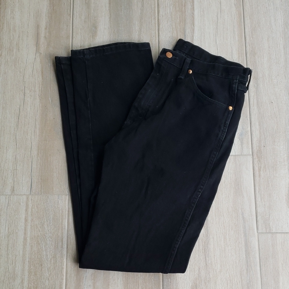 Wrangler Mens Black Straight Leg Jeans 34/38 - Inseam 36